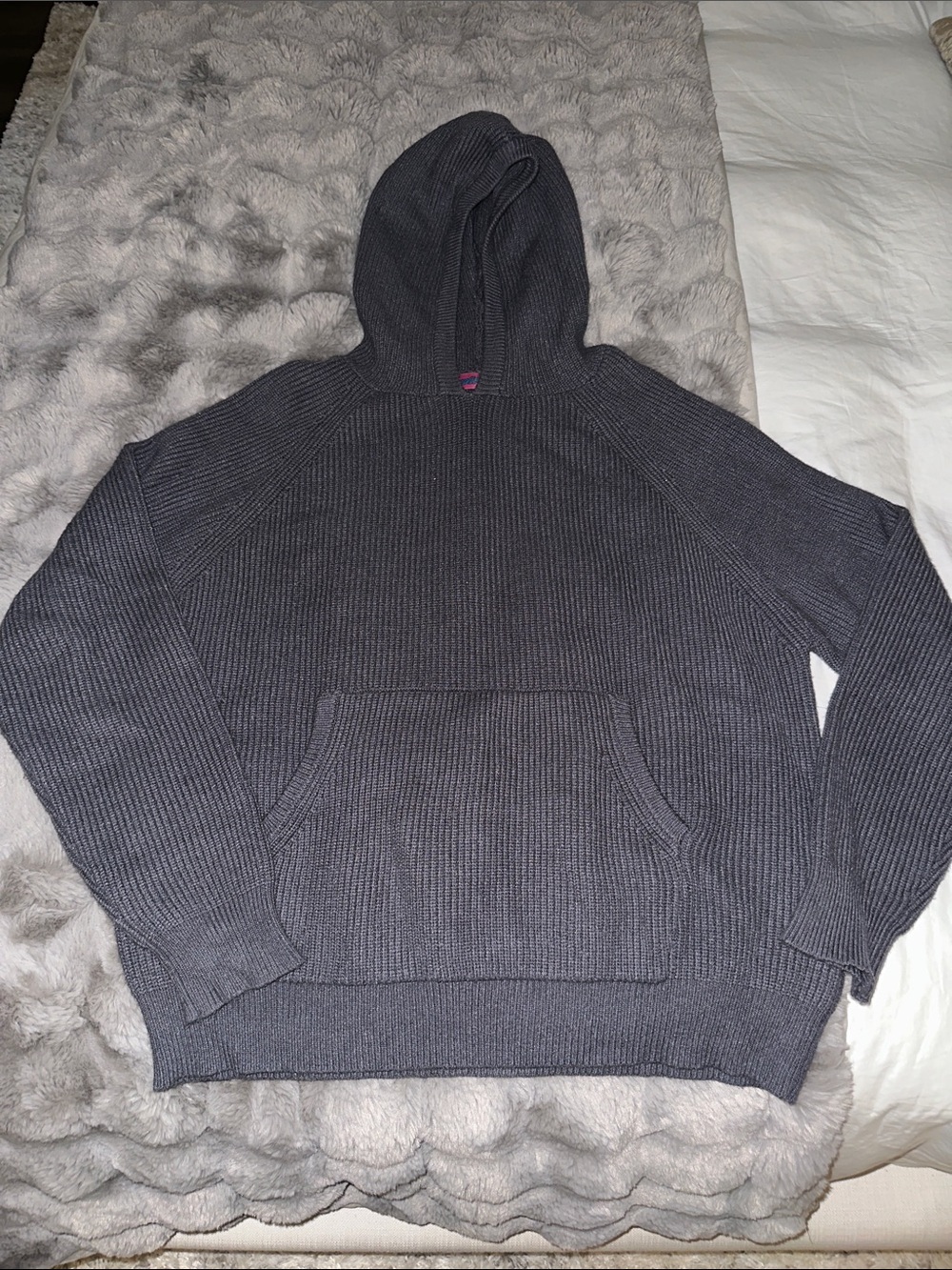 Edikted Charcoal Gray Knit Hoodie Sweatshirt